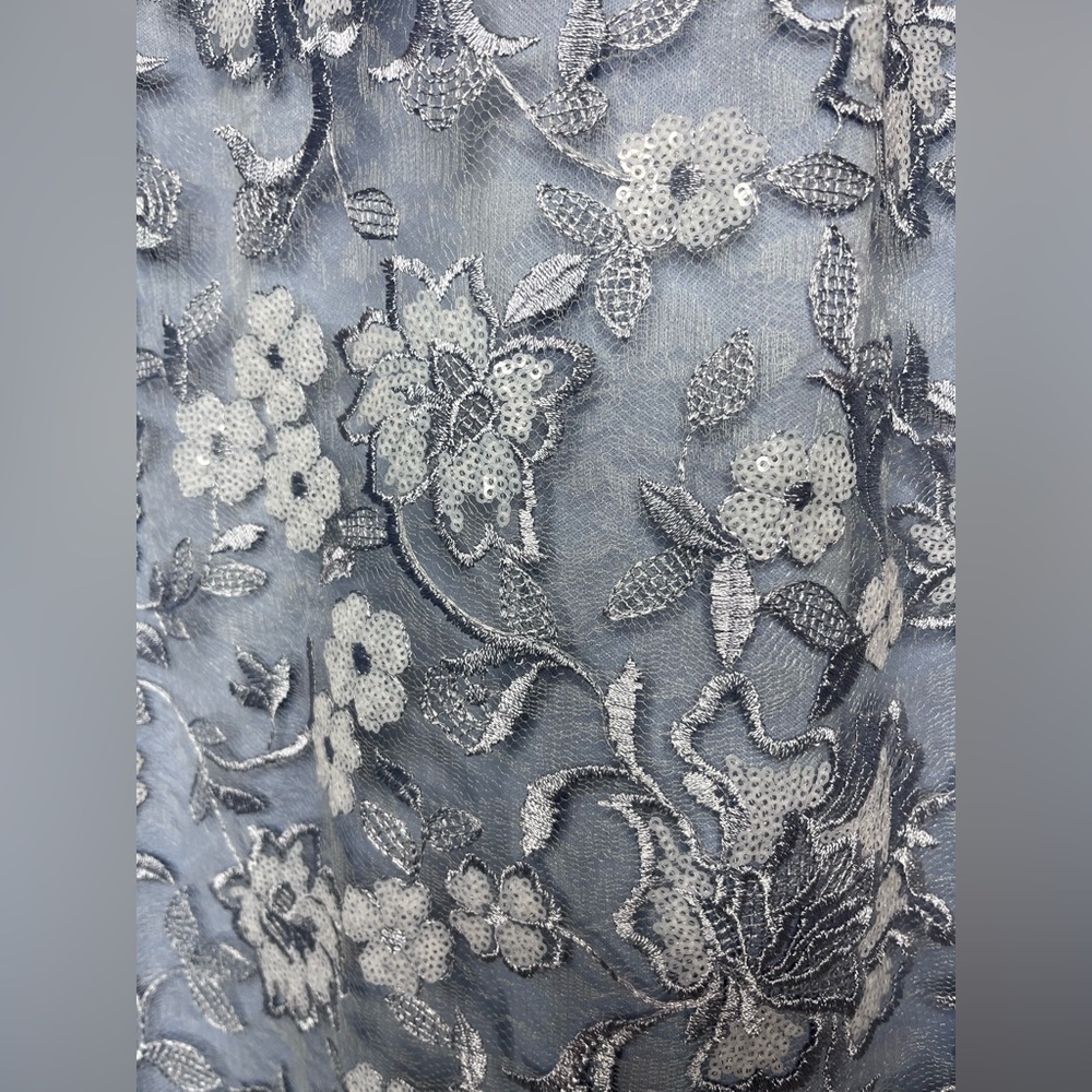 Alex Evenings Blue Lace Floral Sheath Dress - Picture 7 of 14